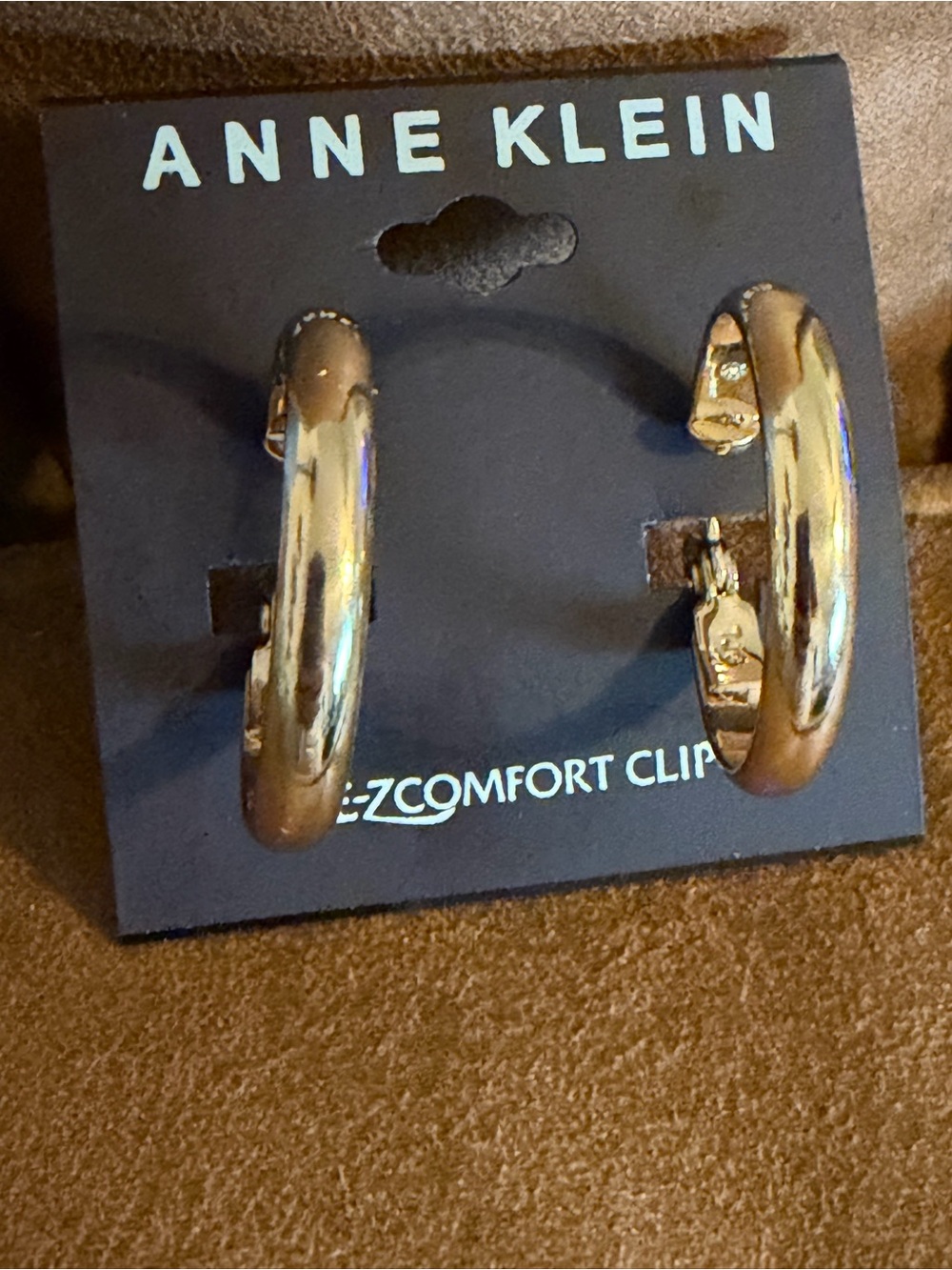 Anne Klein Gold-Tone Clip-On Classic Mid Size Hoop Earrings